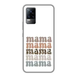 Чехол с принтом «Текстовый коллаж мама» для Vivo V21E