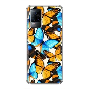 Чохол з принтом для ViVO V21E - (Прикольні) (AlphaPrint) (Яскраві метелики)