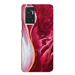 Чехол с принтом «Мрамор красный» для Vivo V23e