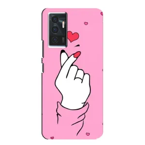 Чехол с принтом для Vivo V23e (AlphaPrint - Знак сердечка)