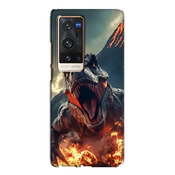 Чохол з принтом «Вогняний динозавр» для Vivo X60 Pro Plus