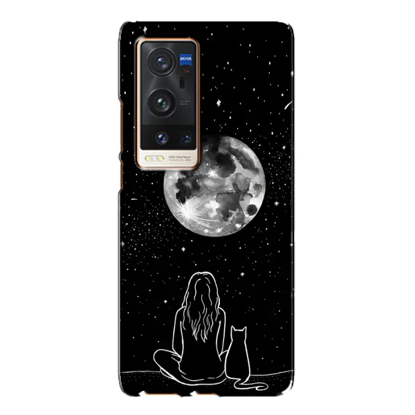 Чохол з принтом «Дівчина з котом» для Vivo X60 Pro Plus