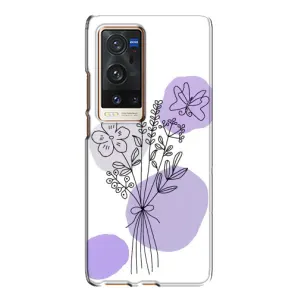Силиконовый чехол с принтом в цветах на Vivo X60 Pro Plus (Букет фиолетовая абстракция)