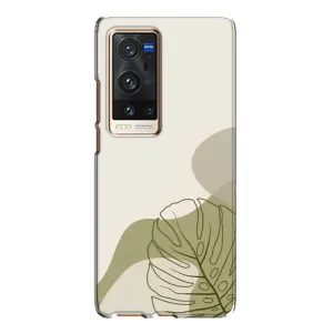 Силиконовый чехол с принтом в цветах на Vivo X60 Pro Plus (Зеленая монстера дизайн)