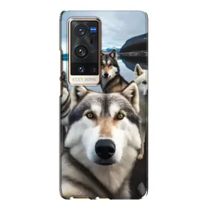 Чохол з Хаскі Vivo X60 Pro Plus - (AlphaPrint) (Селфі Хаскі)
