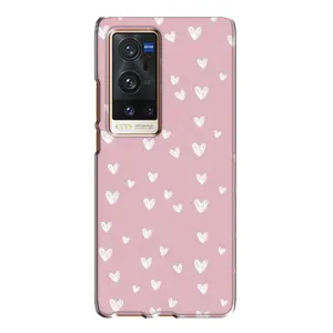 Чохол з розовим принтом для Vivo X60 Pro Plus (Сердечки на рожевому)
