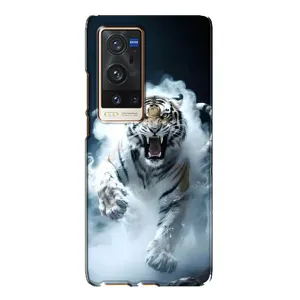 Чохол з картинкою 'Хижаки' для Vivo X60 Pro Plus (Білий тигр у диму)