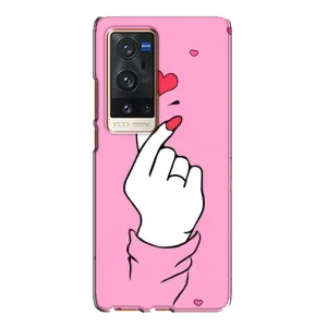 Чехол с принтом для Vivo X60 Pro Plus (AlphaPrint - Знак сердечка)