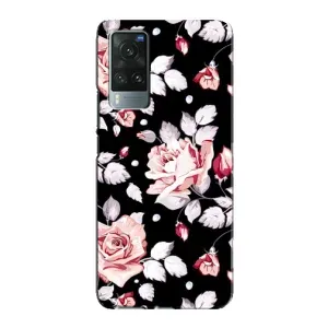 Чохли з квітами для Vivo X60 Pro (VPrint) (Квіти на чорному)