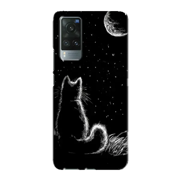 Чехол с принтом «Котик и луна» для Vivo X60 Pro Чехол с принтом «Котик и луна» для Vivo X60 Pro