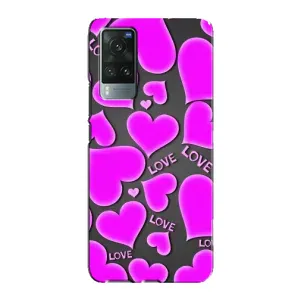 Чехлы для любимой на ВІВО Х60 Про (VPrint) (Pink hearts)