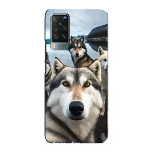 Чохол з Хаскі Vivo X60 Pro - (AlphaPrint) (Селфі Хаскі)