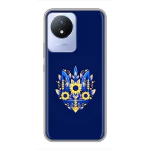 Чехлы для Vivo Y02  Укр. Символика (AlphaPrint) (Цветочный Герб)