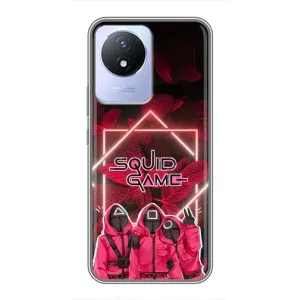 Чехол Гра в кальмара для Vivo Y02 (Охранники Игра кальмара)