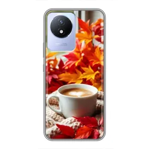 Чехол с уникальным дизайном «Осень с кофе» для Vivo Y02
