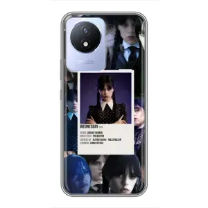 Чехлы Венсдей на Vivo Y02 Уэнсдей (AlphaPrint) (коллаж Уэнздей)