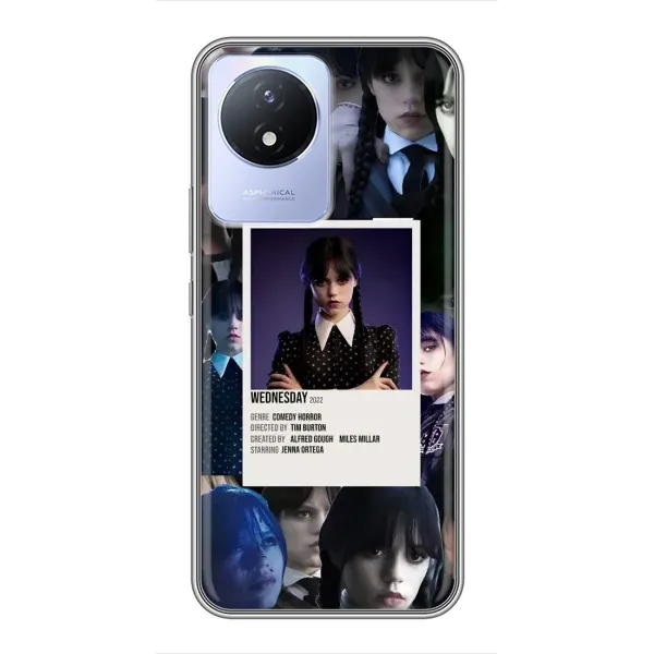 Чохол з принтом «колаж Венздей» для Vivo Y02 Чохол з принтом «колаж Венздей» для Vivo Y02