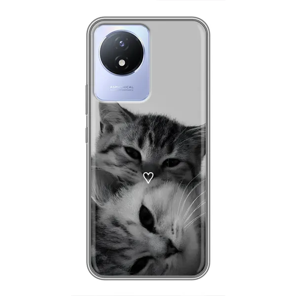 Чехол с принтом «Пара котов» для Vivo Y02