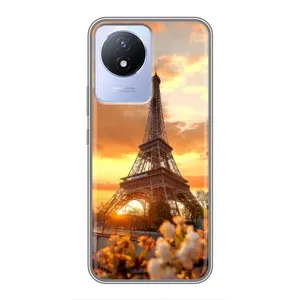 Чехол Эйфелева Башня для Vivo Y02 - (AlphaPrint) (Солнечная башня)