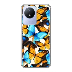 Чохол з принтом для ViVO Y02
украинскими буквами и цифрами: ВіВО У02 - (Прикольні) (AlphaPrint) (Яскраві метелики)