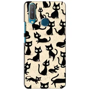 Чехол с рисунком кот на ViVO Y15 (Черные коты)