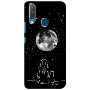 Чехол с рисунком кот на ViVO Y15 (Девушка с котом)