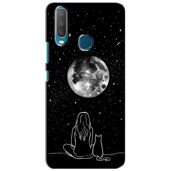 Чехол с принтом «Девушка с котом» для Vivo Y15