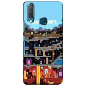 Чехол Майнкрафт на ViVO Y15 (AlphaPrint) Minecraft (фон Minecraft)