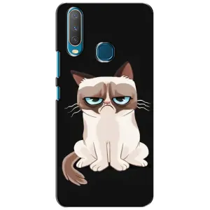 Чехол с принтом для ViVO Y15 (AlphaPrint) Модные коты (Грустный кот)