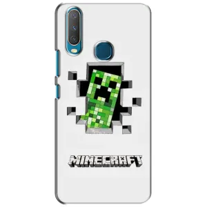 Чехол Майнкрафт на ViVO Y15 (AlphaPrint) Minecraft (крипер Майнкрафт)