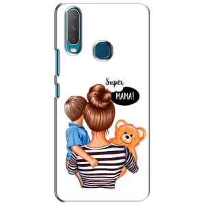 Чехол с печатью для ViVO Y15 - (Мама с ребенком) (AlphaPrint) (Мама с сыном)