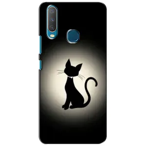 Чехол с принтом для ViVO Y15 (AlphaPrint) Модные коты (Силуэт котика)