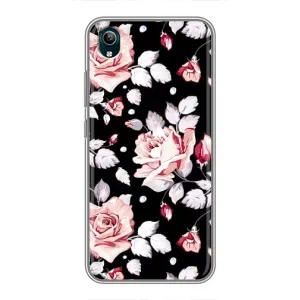 Чохли з квітами для ViVO Y1s (VPrint) (Квіти на чорному)