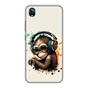 Чохол з Мавпами ViVO Y1s - (AlphaPrint) (Макака в навушниках)