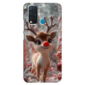 Яркий чехол для ViVO Y30 с Зимними Оленятами
