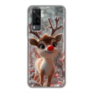 Яркий чехол для ViVO Y31 с Зимними Оленятами