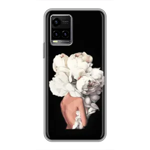 Чехлы (ART) Цветы на Vivo Y33s (VPrint) (Білі квіти)