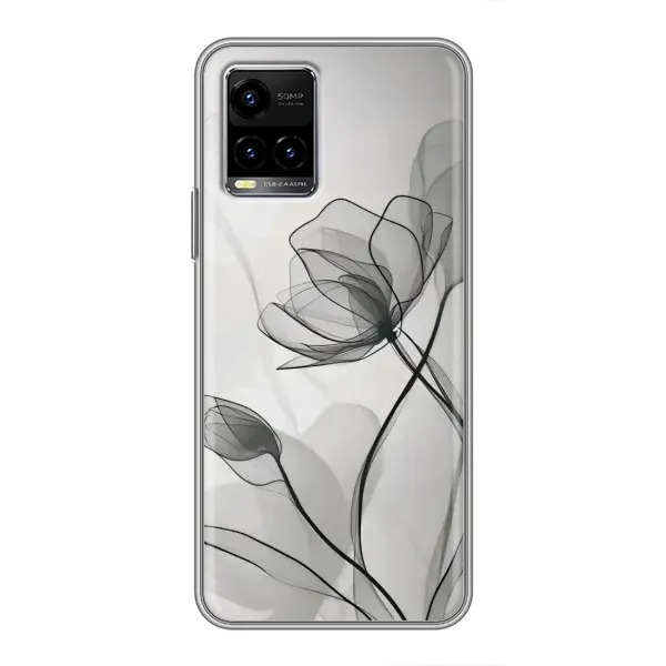 Чохол з принтом «Чорні квіти» для Vivo Y33s