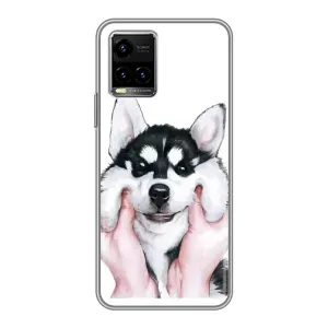Чохол з Хаскі Vivo Y33s - (AlphaPrint) (Хаскі улибака)