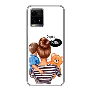 Чохол з друком для Vivo Y33s - (Мама з дитинкою) (AlphaPrint) (Мама з синочком)