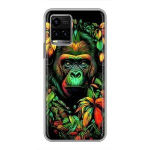 Чохол з Мавпами Vivo Y33s - (AlphaPrint) (Мавпа в квітах)