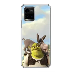 Чехол с мультфильмом Шрек на Vivo Y33s (Шрек и Осел)
