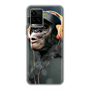 Чохол з Мавпами Vivo Y33s - (AlphaPrint) (В навушниках)
