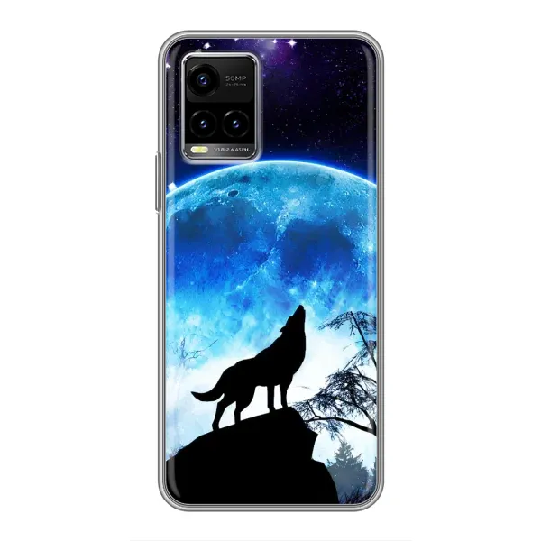 Чехол с принтом «Волк на луну» для Vivo Y33s