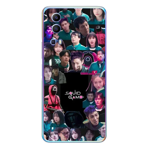 Чехол с принтом «Коллаж Игра кальмара» для Vivo Y72 Чехол с принтом «Коллаж Игра кальмара» для Vivo Y72