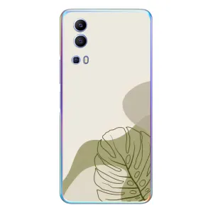 Силконовий чохол з принтом в квітах на Vivo Y72 (Зелена монстера дизайн)