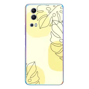 Силконовий чохол з принтом в квітах на Vivo Y72 (Жовта монстера арт)