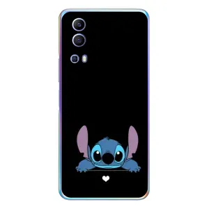 Чохол з принтом Стіч на Vivo Y72 (Стіч на чорному)