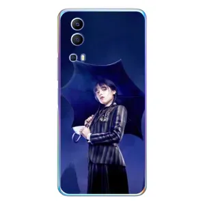 Чохли Венсдей на Vivo Y72 Уенсдей (AlphaPrint) (Венздей з парасолькою)