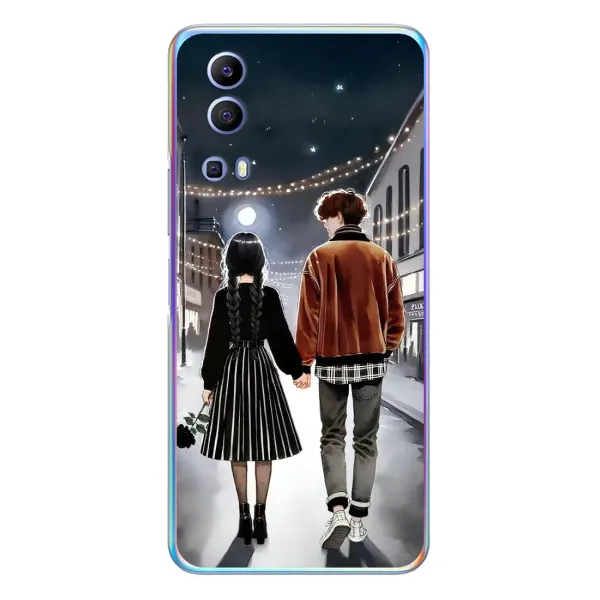 Чехол с принтом «Уэнздей и Тайлер» для Vivo Y72 Чехол с принтом «Уэнздей и Тайлер» для Vivo Y72